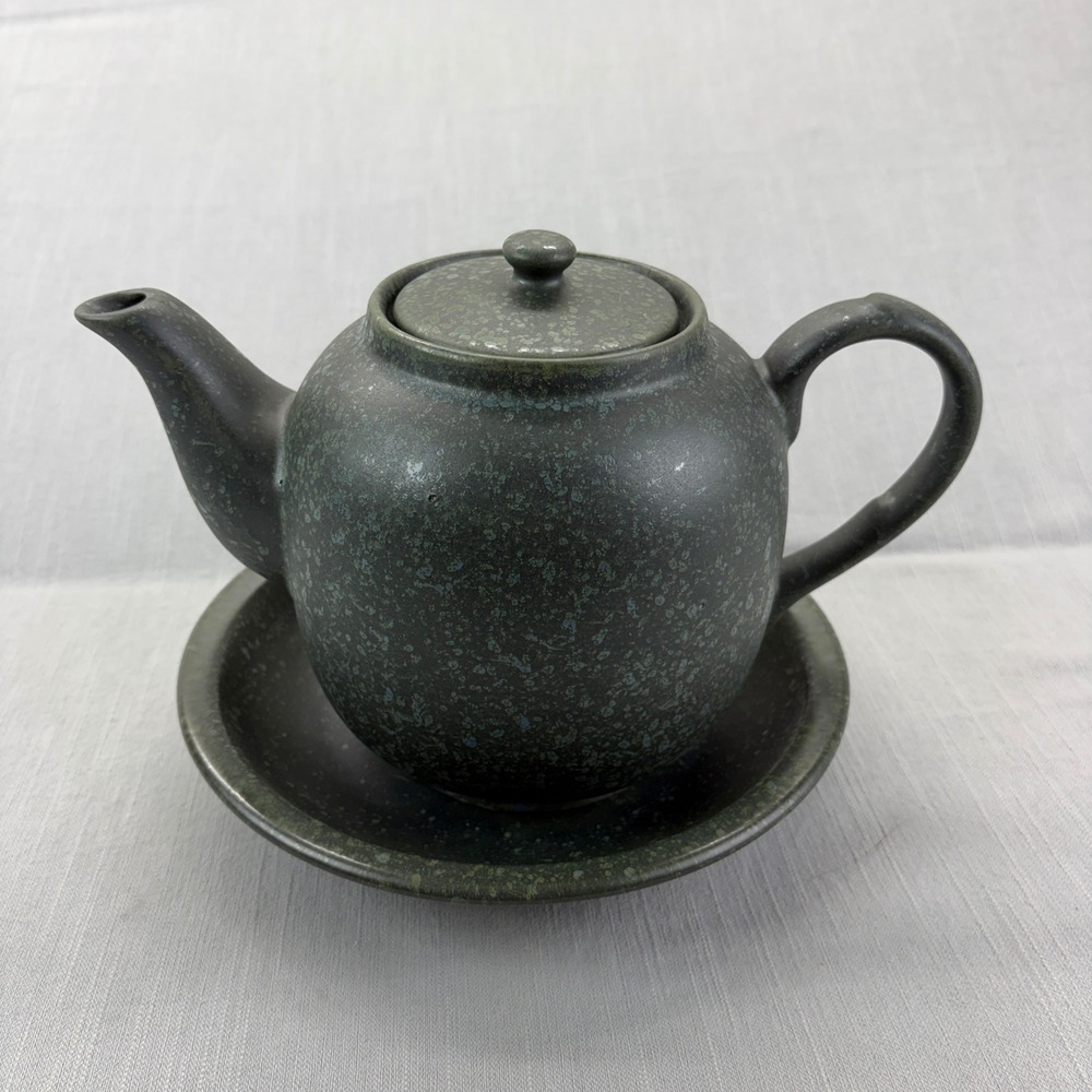 Zaklady Ceramiczne Boleslawiec Teapot Set Dark Green Speckled Stoneware GU 597